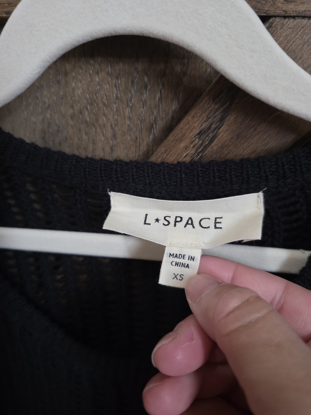 l*space Black Crochet Knit Two-Piece Set - Picture 2 of 4